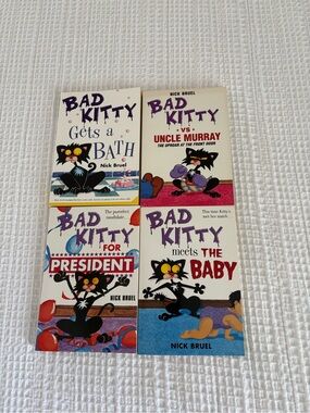Nick Bruel Bad Kitty Kids Book Set - Black Cover Accents